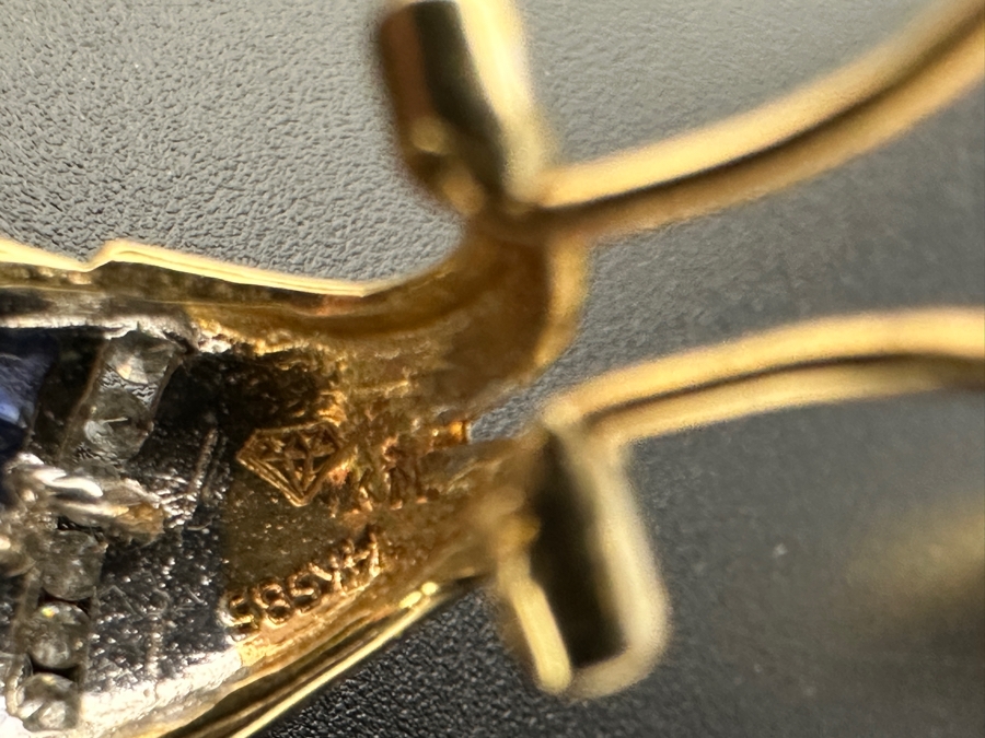 14K Gold and Precious Stone Earrings 7.4g ～.50 cttw Diamonds ～.30 cttw Sapphires ～.30 cttw Rubies ～.30 cttw Emeralds FMV $1,300 Retail $2,600 [Photo 14]