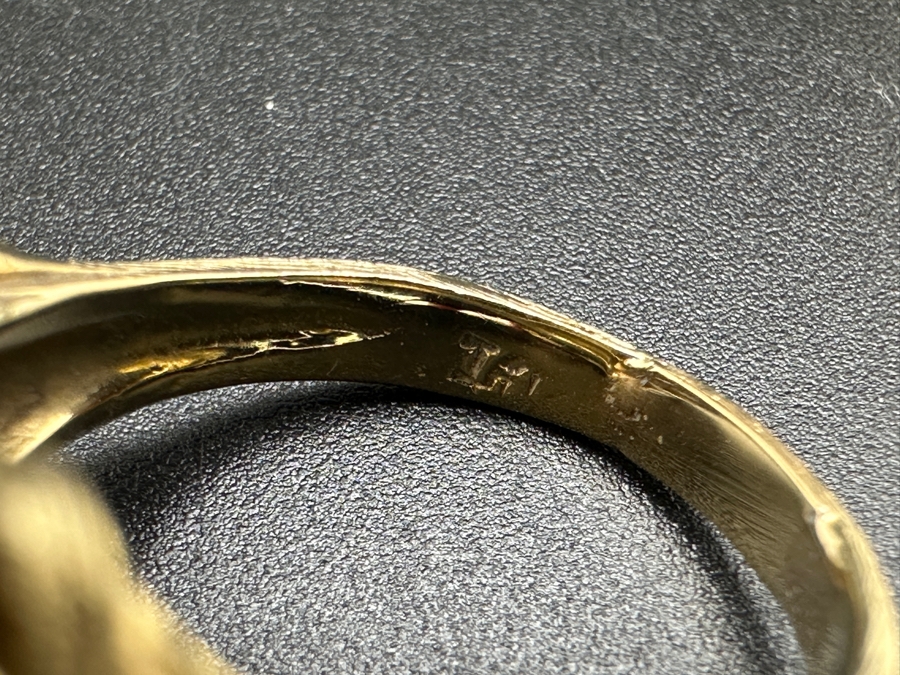 14K Gold Ring with (3) 8mm Cultured Pearls and ～.10 ct Diamond 10.5g [Photo 13]