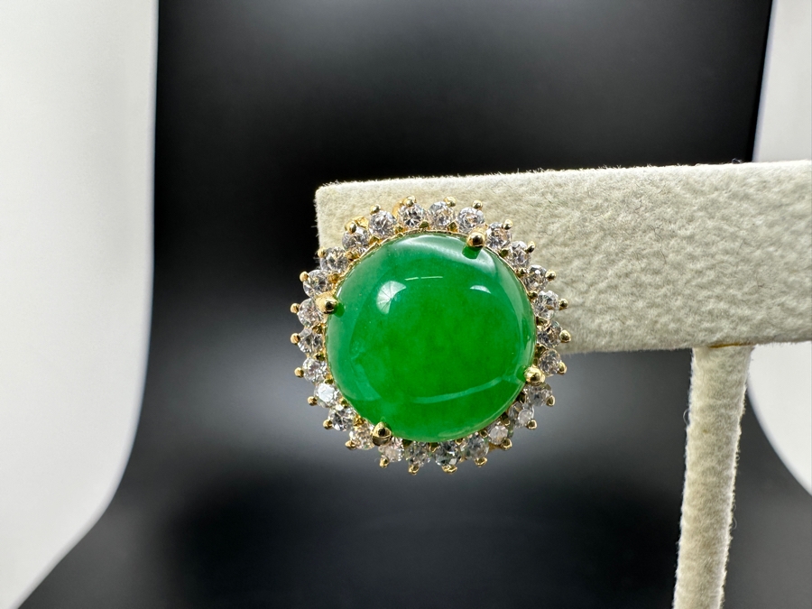 14K CZ and Chrysoprase Earrings 12.5g FMV $700 Retail $1,400 [Photo 4]
