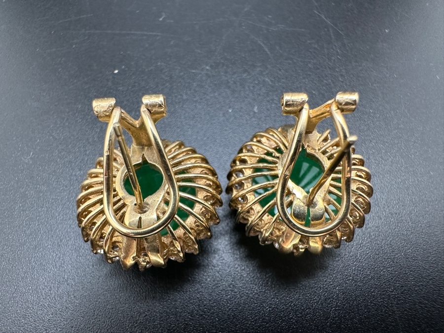 14K CZ and Chrysoprase Earrings 12.5g FMV $700 Retail $1,400 [Photo 8]