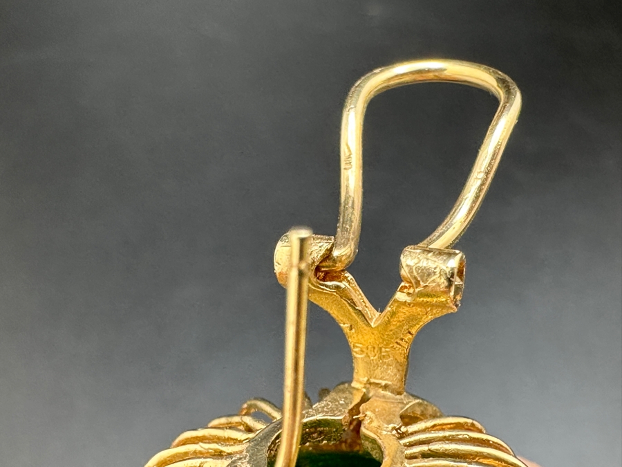 14K CZ and Chrysoprase Earrings 12.5g FMV $700 Retail $1,400 [Photo 12]