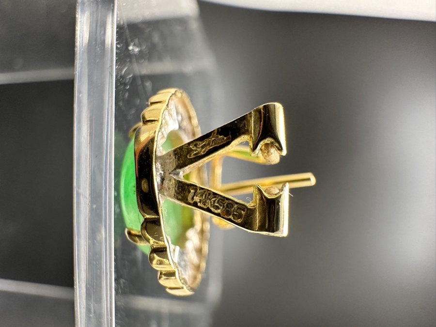 14K Gold and Jade Earrings 4.2g FMV $450 Retail $900 [Photo 11]