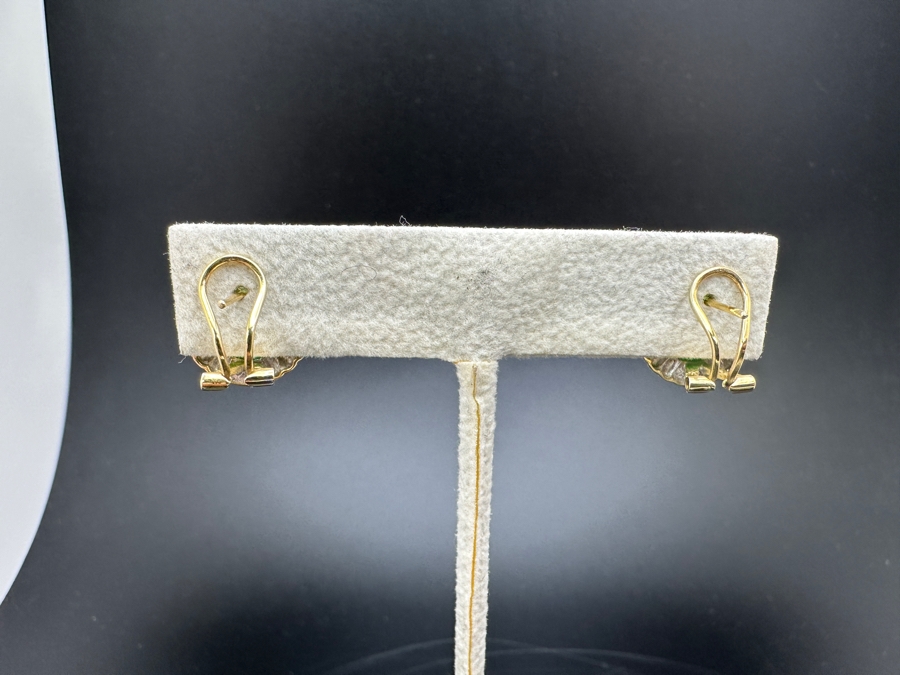 14K Gold and Jade Earrings 4.2g FMV $450 Retail $900 [Photo 7]