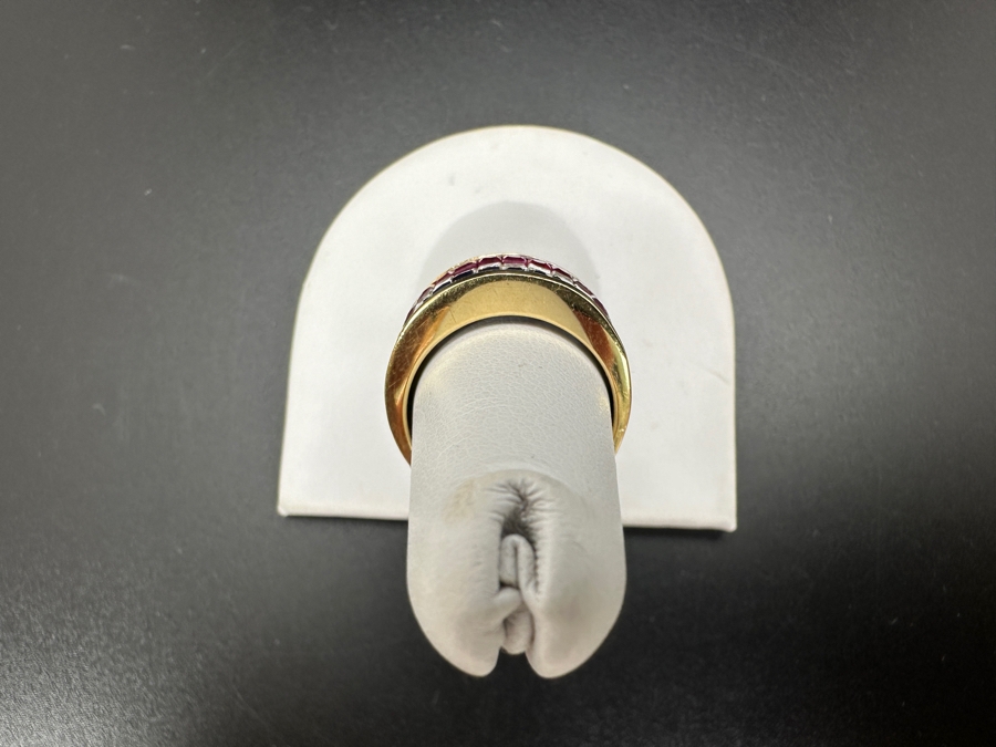 14K Gold Ring with ～.50 cttw Diamonds ～.50 cttw Sapphires ～.50 cttw Rubies 6.2g Size 6.5 FMV $1,400 Retail $2,800 [Photo 6]