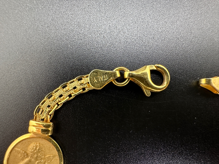 14K Gold Cherub Bracelet 12.0g 7 3/8'L FMV $850 Retail $1,700 [Photo 3]