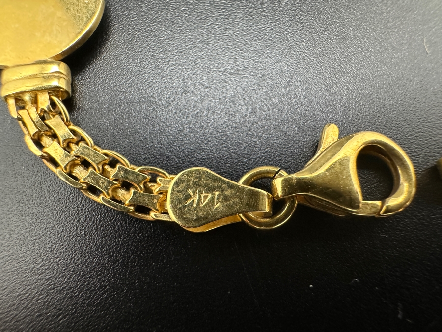 14K Gold Cherub Bracelet 12.0g 7 3/8'L FMV $850 Retail $1,700 [Photo 7]