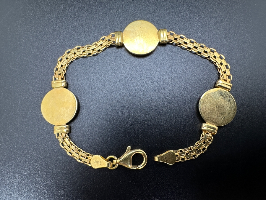 14K Gold Cherub Bracelet 12.0g 7 3/8'L FMV $850 Retail $1,700 [Photo 6]