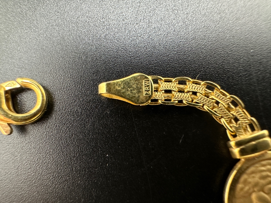 14K Gold Cherub Bracelet 12.0g 7 3/8'L FMV $850 Retail $1,700 [Photo 4]