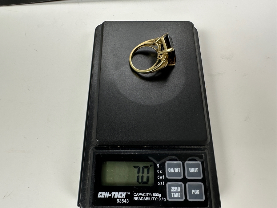 14K Gold 16X12 Smoky Quartz Ring Size 7 7.0g FMV $700 Retail $1,400 [Photo 15]