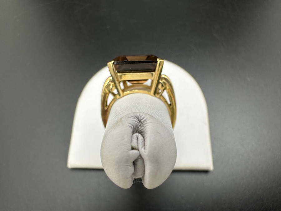 14K Gold 16X12 Smoky Quartz Ring Size 7 7.0g FMV $700 Retail $1,400 [Photo 6]