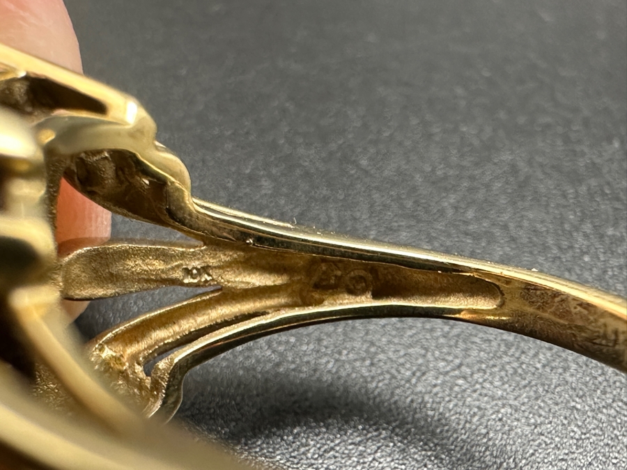 14K Gold 16X12 Smoky Quartz Ring Size 7 7.0g FMV $700 Retail $1,400 [Photo 13]