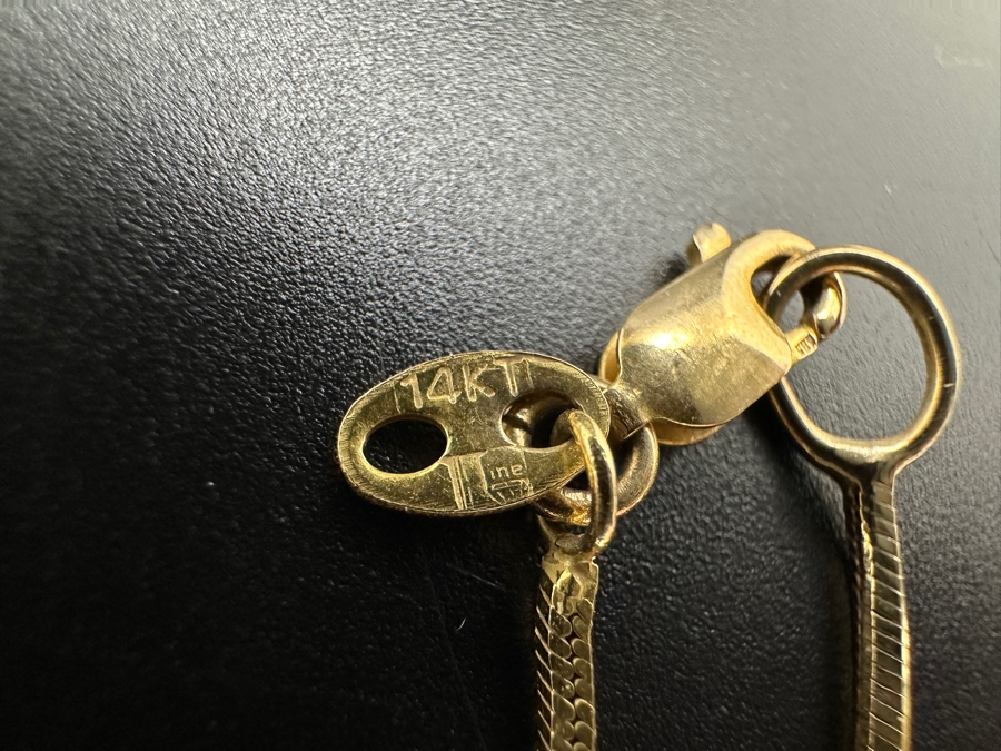 14K Gold Diamond Pendant with 14K Gold Square Snake Chain 13.0g Approx. 22'L FMV $900 Retail $1,800 [Photo 8]