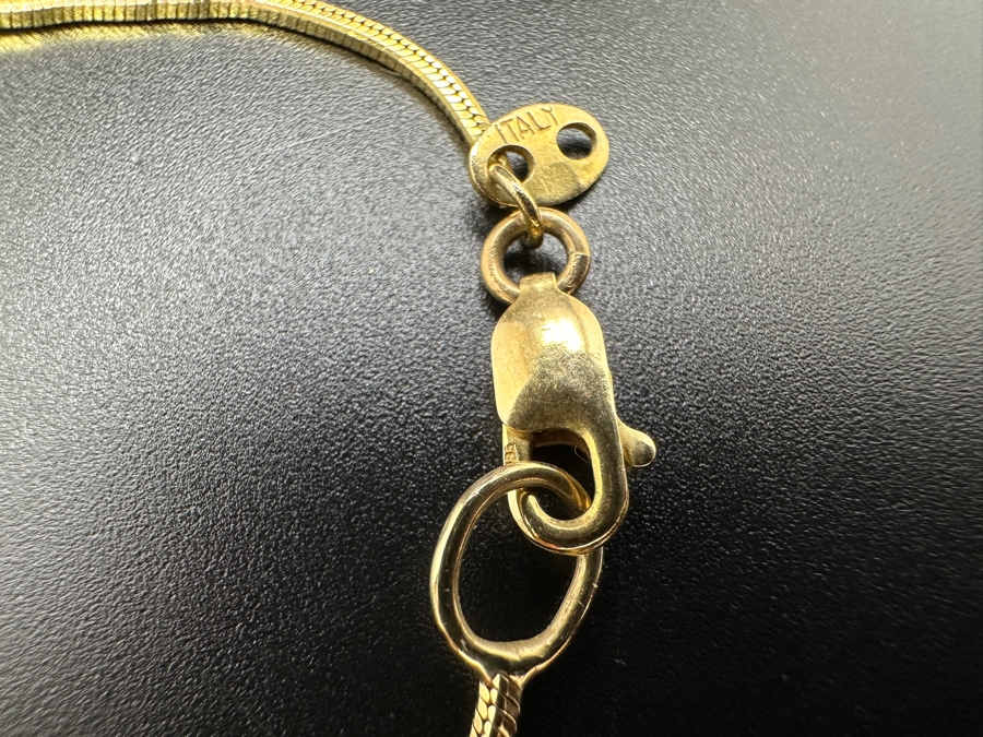 14K Gold Diamond Pendant with 14K Gold Square Snake Chain 13.0g Approx. 22'L FMV $900 Retail $1,800 [Photo 7]