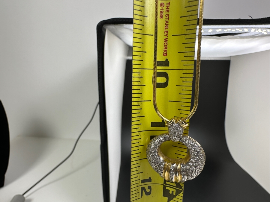 14K Gold Diamond Pendant with 14K Gold Square Snake Chain 13.0g Approx. 22'L FMV $900 Retail $1,800 [Photo 11]