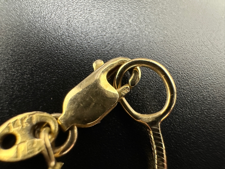 14K Gold Diamond Pendant with 14K Gold Square Snake Chain 13.0g Approx. 22'L FMV $900 Retail $1,800 [Photo 9]