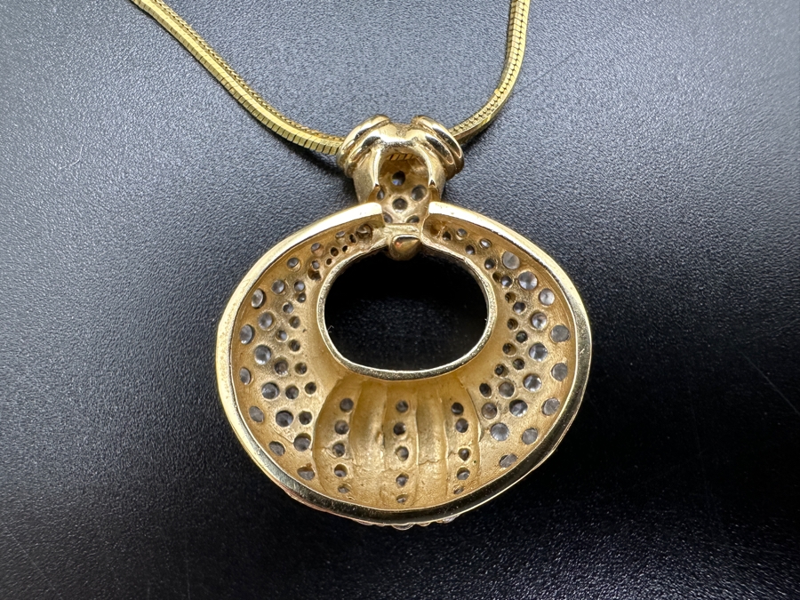14K Gold Diamond Pendant with 14K Gold Square Snake Chain 13.0g Approx. 22'L FMV $900 Retail $1,800 [Photo 6]