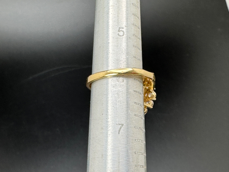 14K Gold Waterfall CZ Ring 6.2g Size 6 FMV $500 Retail $1,000 [Photo 12]