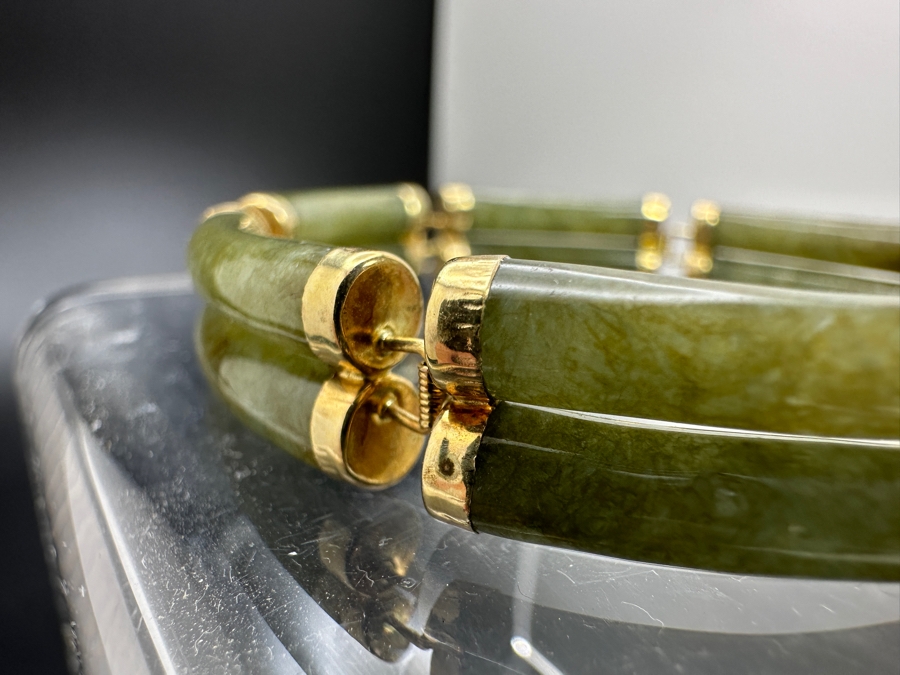 Green Nephrite Bracelet with 14K Links FMV $250 Retail $500 [Photo 5]