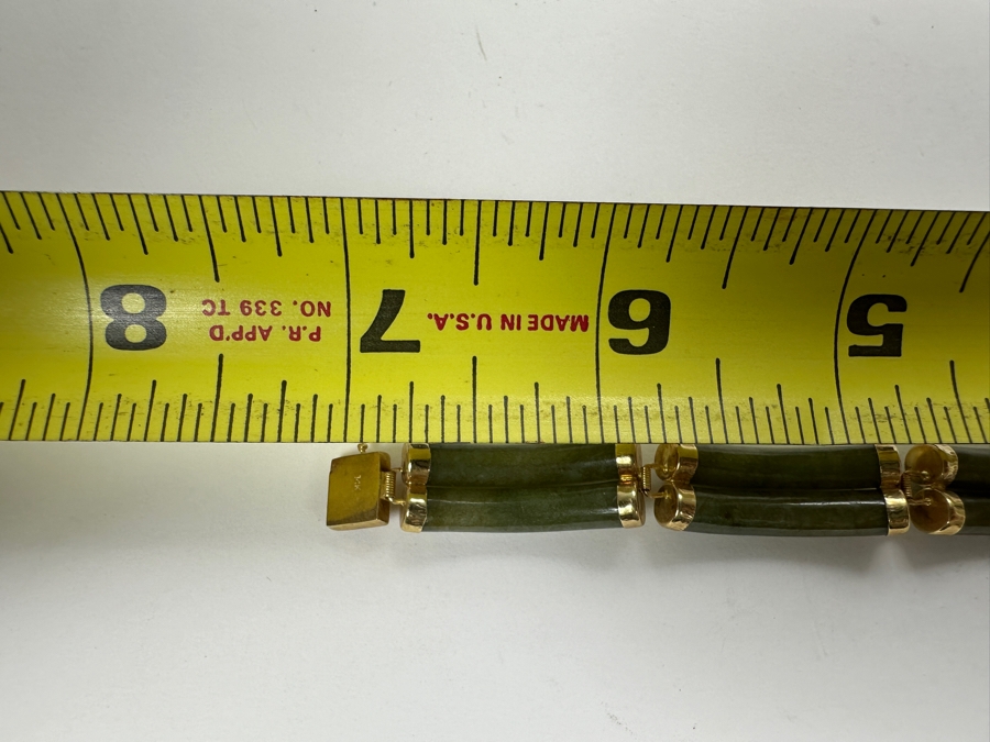 Green Nephrite Bracelet with 14K Links FMV $250 Retail $500 [Photo 8]