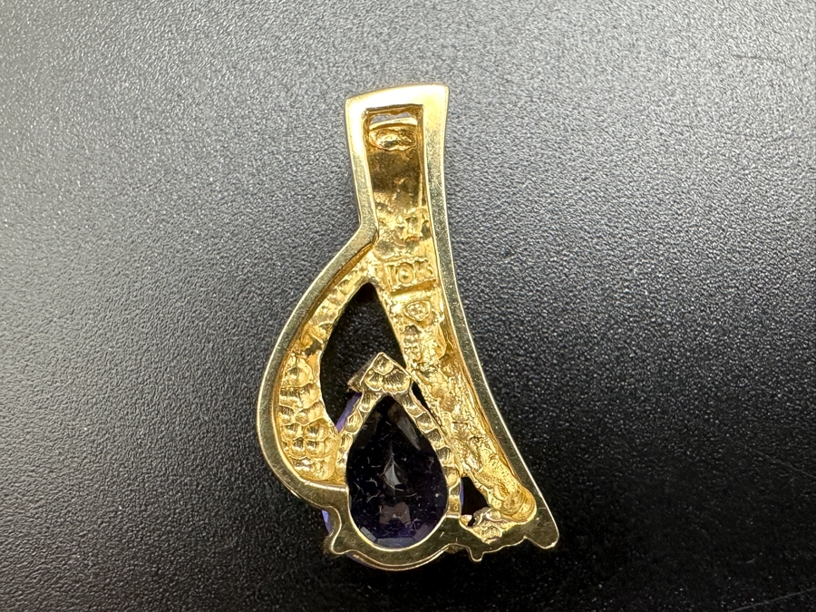 10K Gold Pendant with Imitation Tanzanite 2.9g FMV $200 Retail $400 [Photo 5]