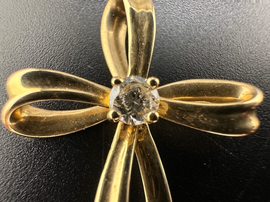 14K Gold Cross with ～.25 cttw Diamond H-I Color SI² 2.1g FMV $400 Retail $800 [Photo 4]