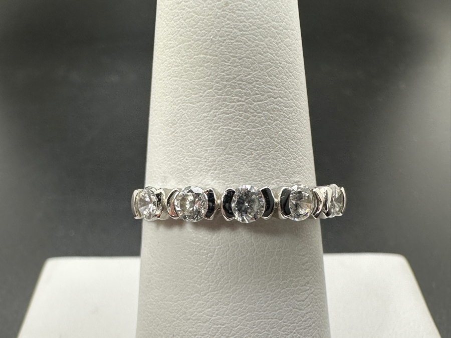 14K White Gold CZ Ring 2.3g Size 8.25 FMV $200 Retail $400 [Photo 2]