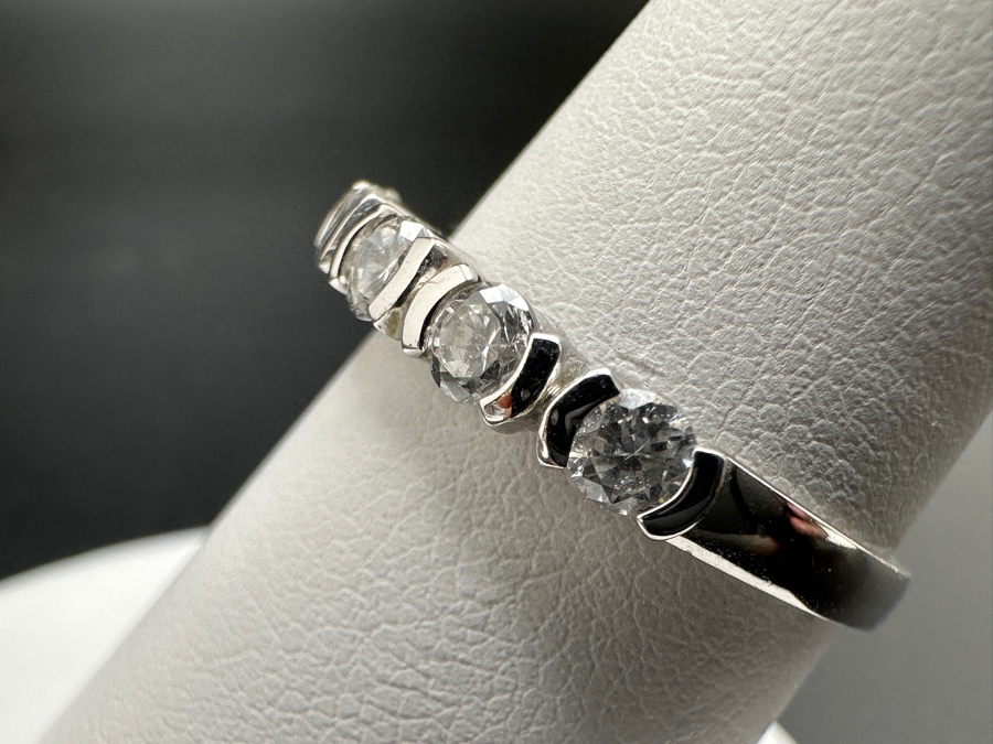 14K White Gold CZ Ring 2.3g Size 8.25 FMV $200 Retail $400 [Photo 6]