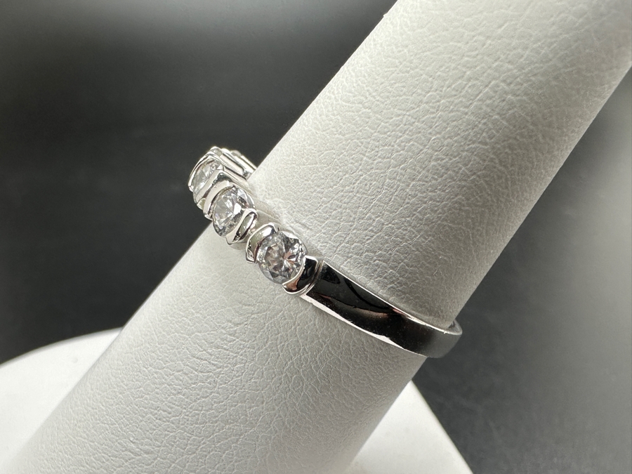 14K White Gold CZ Ring 2.3g Size 8.25 FMV $200 Retail $400 [Photo 5]