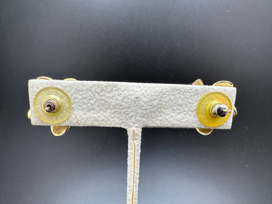 14K Gold Plumeria Earrings with Natural Diamonds G-H Color SI² ～.20 cttw 5.1g FMV $700 Retail $1,400 [Photo 5]