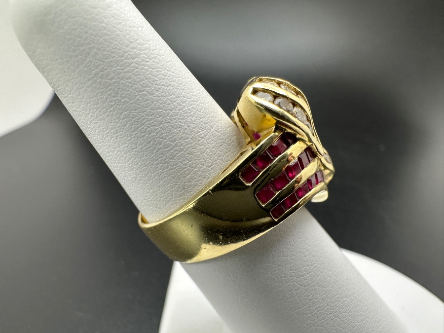 14K Gold Diamond and Ruby Ring 9.5g ～1.0 cttw Diamonds +1.0 cttw Rubies Size 7 FMV $1,100 Retail $2,200 [Photo 5]