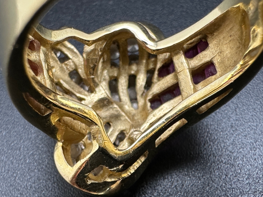 14K Gold Diamond and Ruby Ring 9.5g ～1.0 cttw Diamonds +1.0 cttw Rubies Size 7 FMV $1,100 Retail $2,200 [Photo 11]