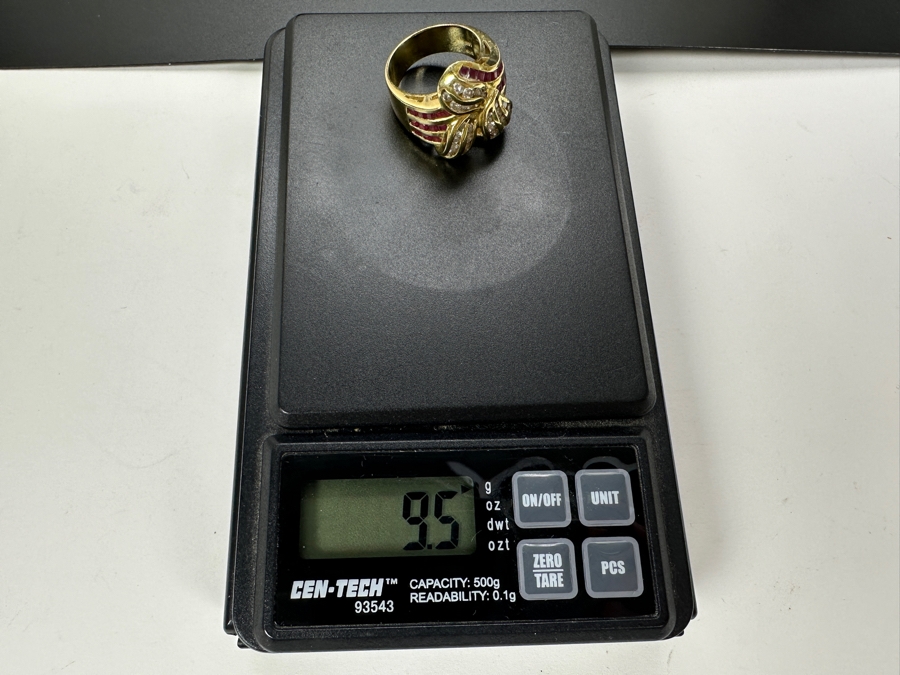14K Gold Diamond and Ruby Ring 9.5g ～1.0 cttw Diamonds +1.0 cttw Rubies Size 7 FMV $1,100 Retail $2,200 [Photo 14]