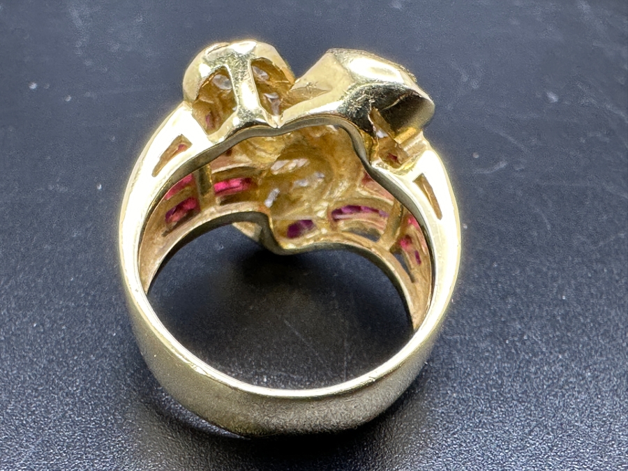 14K Gold Diamond and Ruby Ring 9.5g ～1.0 cttw Diamonds +1.0 cttw Rubies Size 7 FMV $1,100 Retail $2,200 [Photo 12]