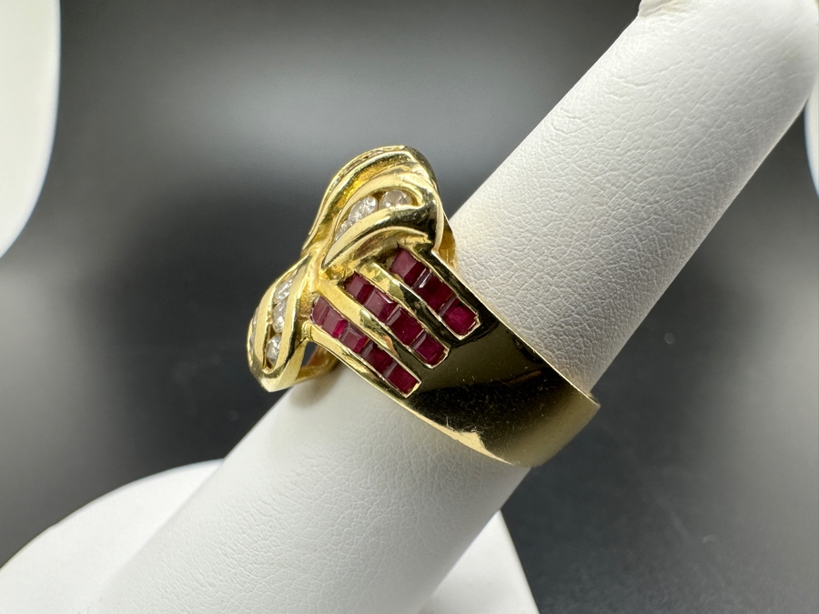 14K Gold Diamond and Ruby Ring 9.5g ～1.0 cttw Diamonds +1.0 cttw Rubies Size 7 FMV $1,100 Retail $2,200 [Photo 7]