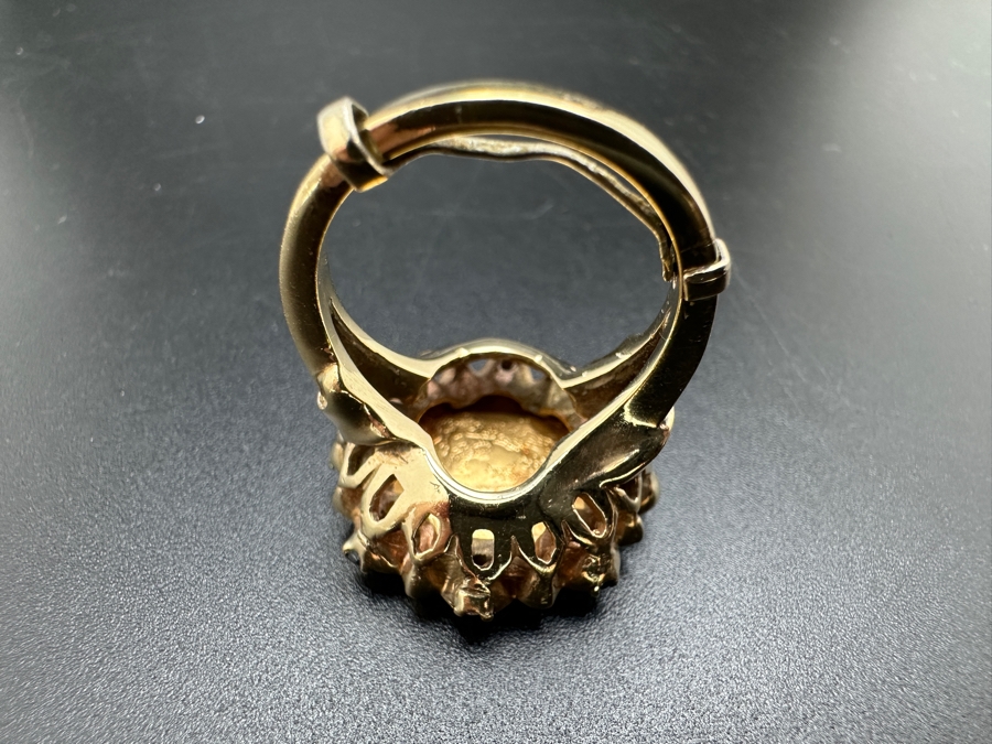 10K Gold Coin Ring 10.9g with Diamond Ruby and Sapphire Accents 1/10 Oz. $5 American Liberty Eagle Coin 22K 16.5mm Size 5 FMV $500 Retail $1,000 [Photo 9]