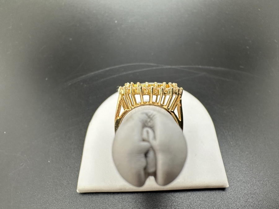 14K Gold and CZ with 1/10 Oz .999 Fine Gold Coin Panda Ring 5.9g (3.1g .999 Fine Gold / 2.8g 14K) Size 7.5 FMV $450 Retail $900 [Photo 7]