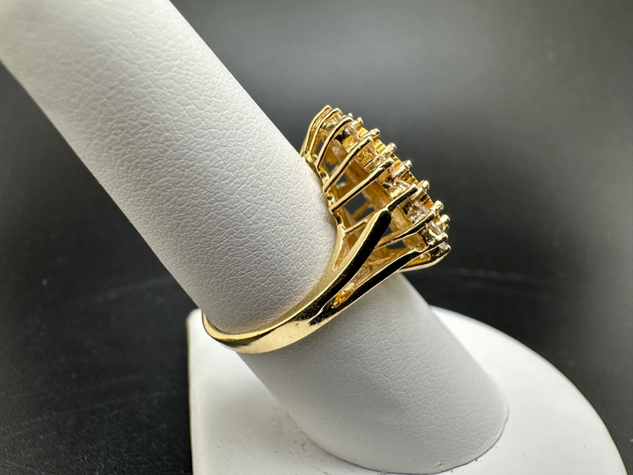 14K Gold and CZ with 1/10 Oz .999 Fine Gold Coin Panda Ring 5.9g (3.1g .999 Fine Gold / 2.8g 14K) Size 7.5 FMV $450 Retail $900 [Photo 6]