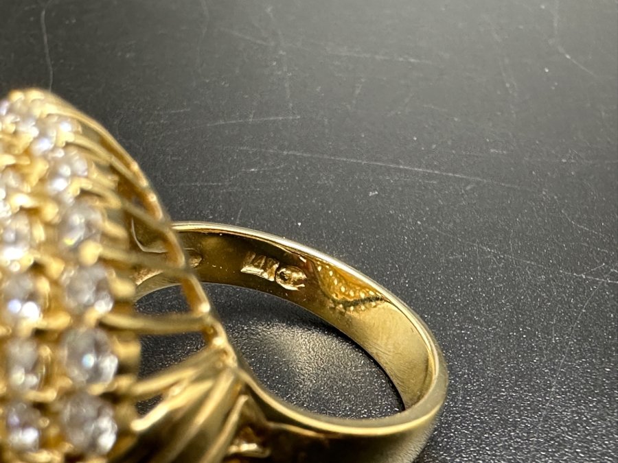 14K Gold Mabe Pearl (14mm) and CZ Ring 9g Size 6.75 FMV $800 Retail $1,600 [Photo 13]