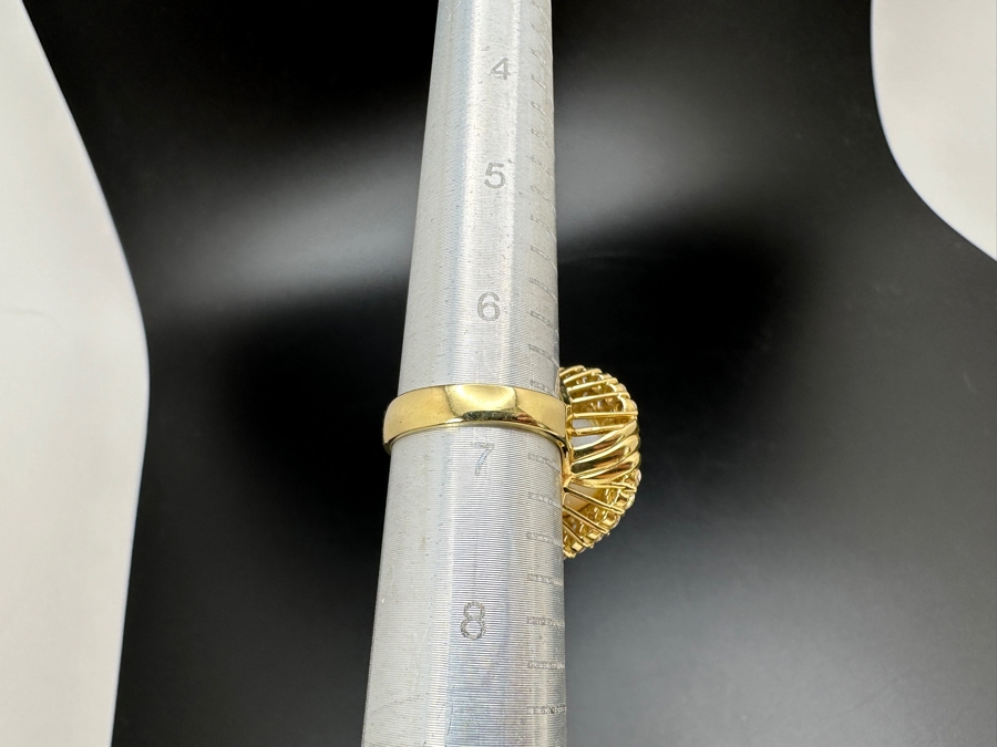 14K Gold Mabe Pearl (14mm) and CZ Ring 9g Size 6.75 FMV $800 Retail $1,600 [Photo 15]