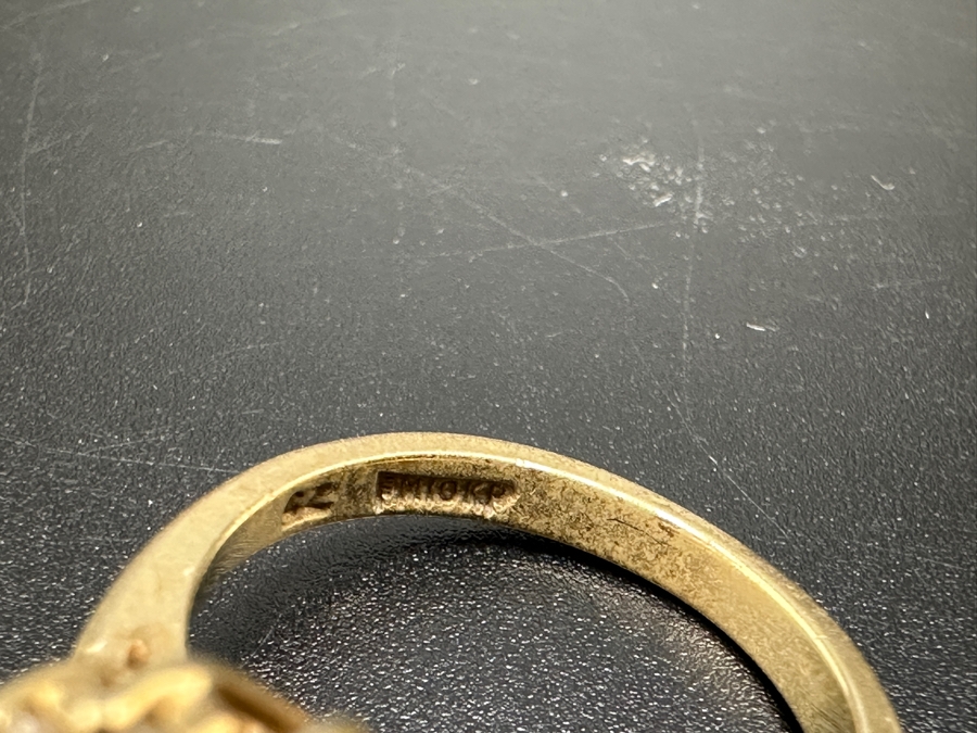 10K Gold Cultured Pearl (7mm) Ring with CZ Accents 4.6g Size 7 FMV $300 Retail $600 [Photo 13]