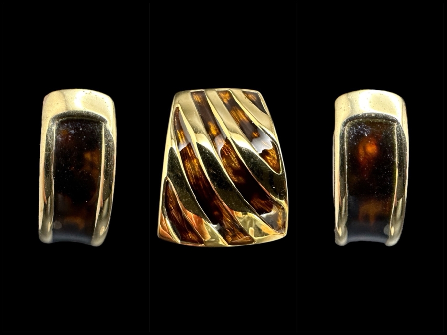10K Hollow Hoop Earrings + Pendant 6.7g FMV $350 Retail $700 [Photo 1]