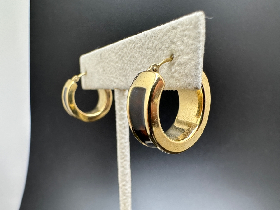 10K Hollow Hoop Earrings + Pendant 6.7g FMV $350 Retail $700 [Photo 5]