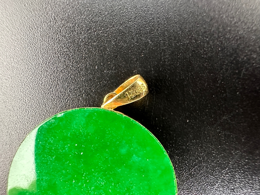 Dyed Green Jade Pendant with 14K Ornation 4.5g FMV $100 Retail $200 [Photo 5]
