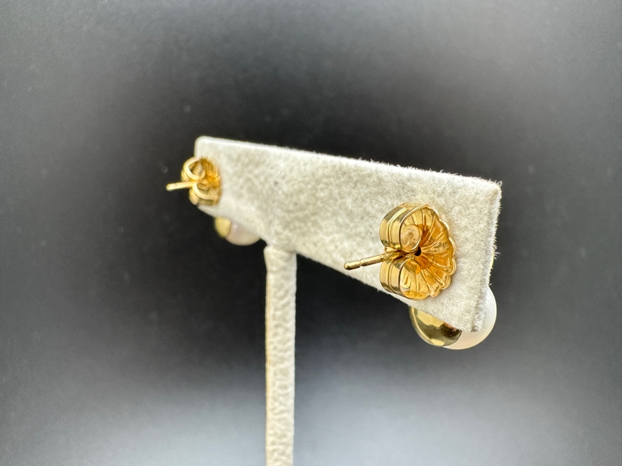 14K Gold Pearl and Diamond Earrings 7.2g ～1.0 cttw Diamonds FMV $1,000 Retail $2,000 [Photo 10]