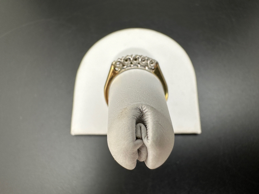 14K Gold Two Tone Band with CZ Stones 2.3g FMV $350 Retail $700 [Photo 8]