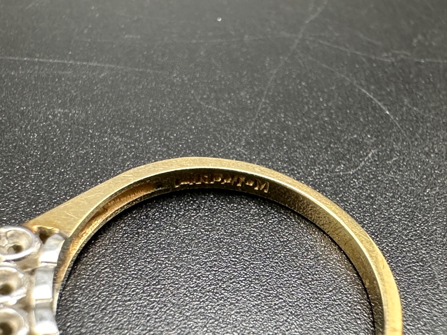 14K Gold Two Tone Band with CZ Stones 2.3g FMV $350 Retail $700 [Photo 14]