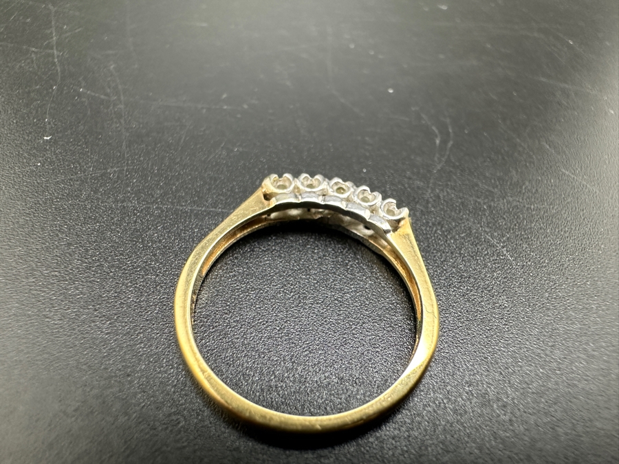 14K Gold Two Tone Band with CZ Stones 2.3g FMV $350 Retail $700 [Photo 13]