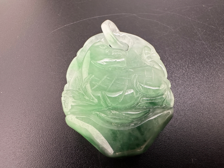 Carved Jadeite Pendant 14.4g [Photo 4]