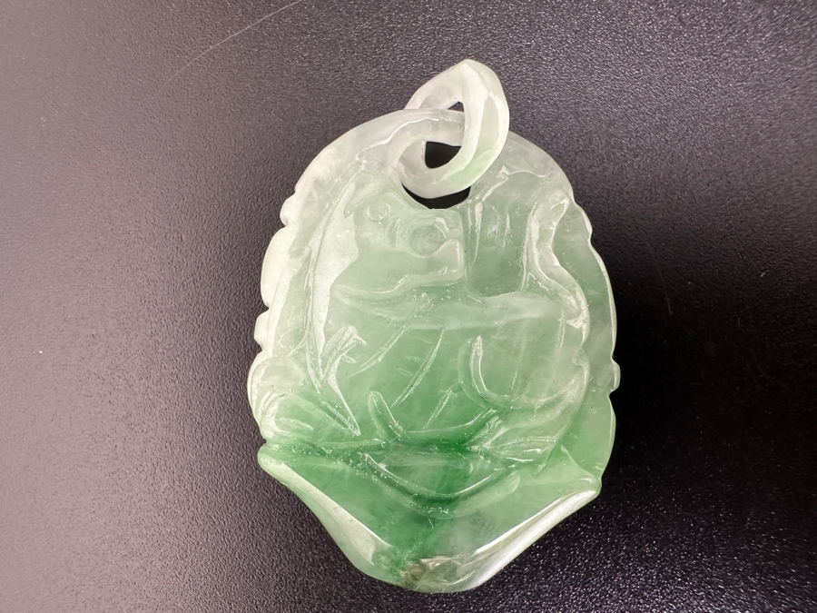Carved Jadeite Pendant 14.4g [Photo 5]