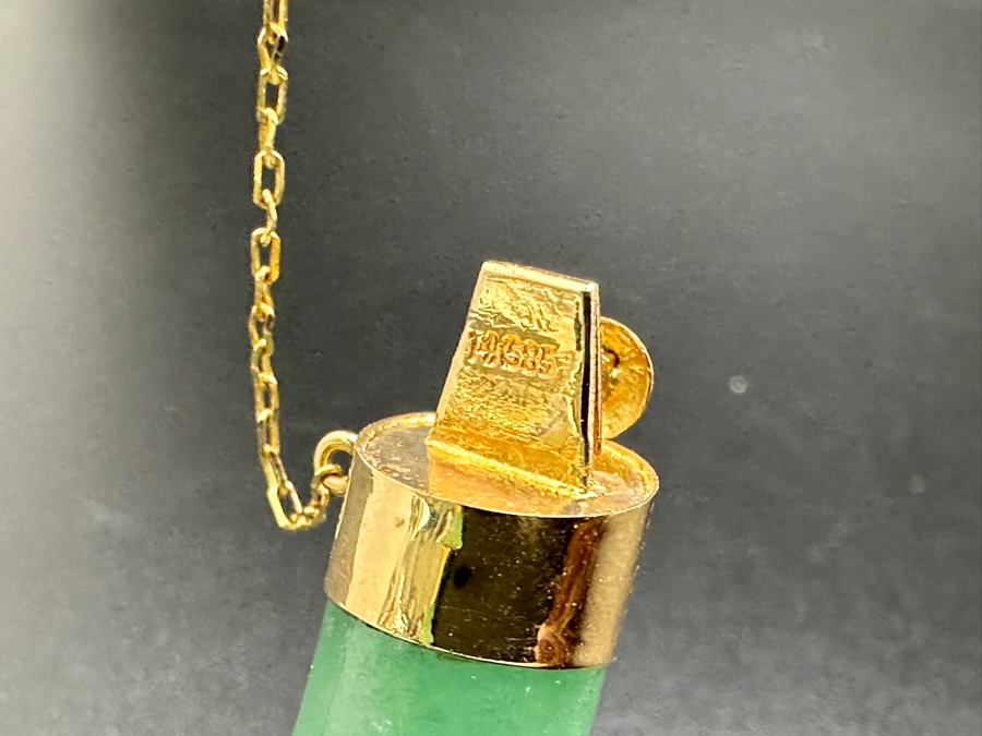 Jadeite Bracelet with 14K Gold Clasp and Hinge 39.6g [Photo 7]